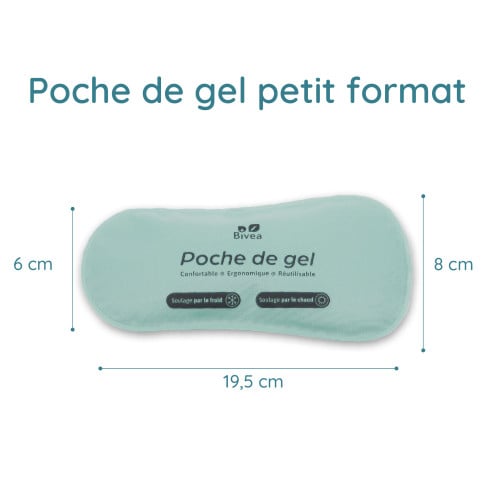 Poches de gel Ergonomique Bain dérivatif Petit Format dimensions