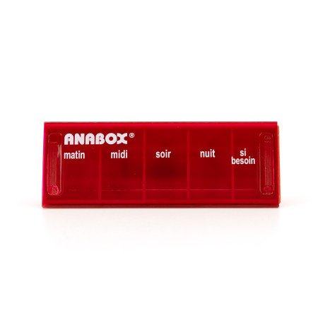 Pilulier journalier Anabox 5 prises par jour Rouge