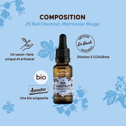 Fleurs de Bach n°25 - Marronnier rouge/Red chestnut Bio