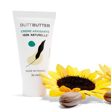 Crème apaisante butt butter pour les hemorroides à base d'huile de tournesol