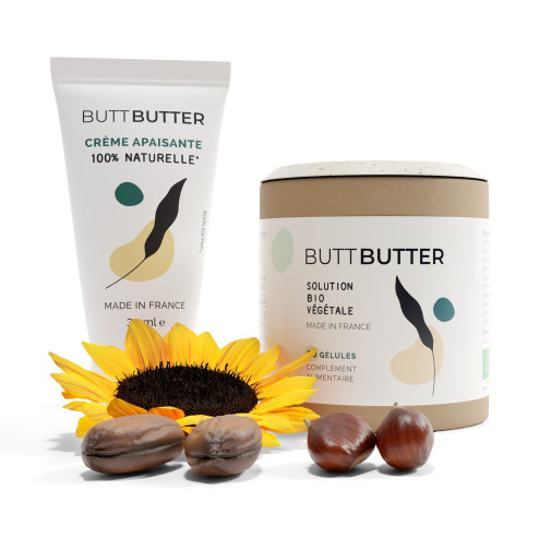 pack complément et crème butt butter pour les hemorroides